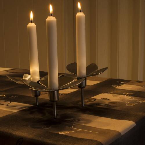 Tischdecke mit Fleckschutz dunkel Grau 140 cm  Rund