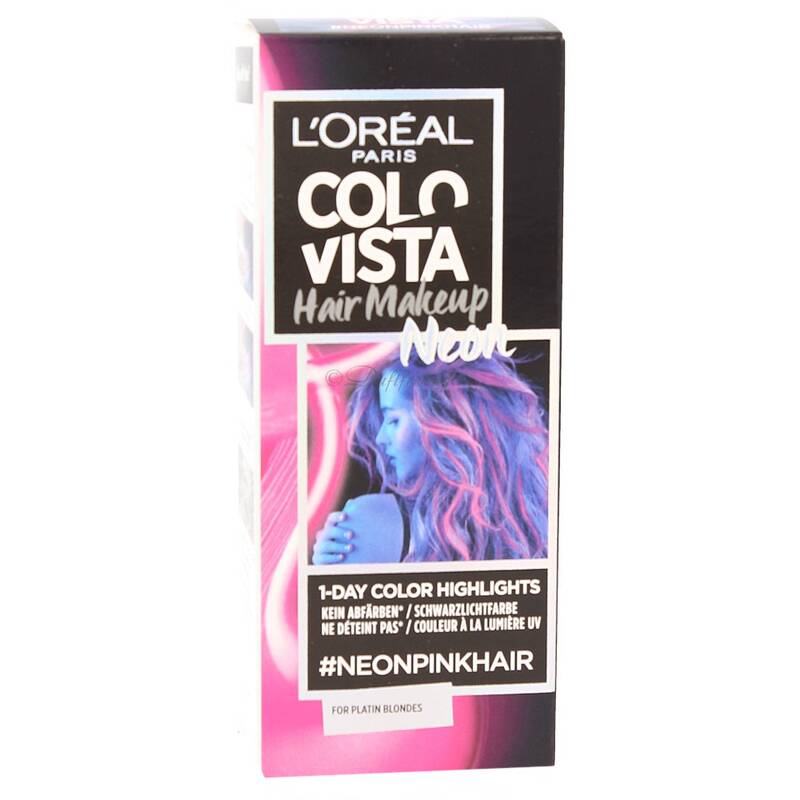 LOréal Paris Colovista Hair Makeup, 1-Day-Color-Highlights, Neonpinkhair