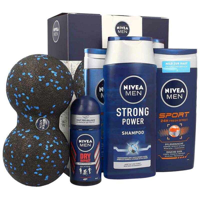 Nivea Men Geschenkset Sport Shampoo 250 ml + Duschbad 250 ml + Antitranspirant 50 ml + Faszienball