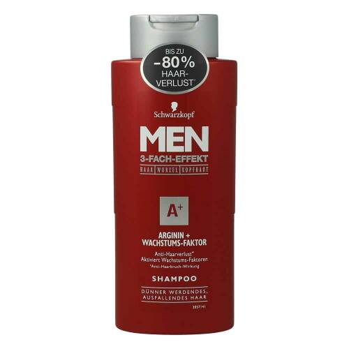 Schwarzkopf Men 3-Fach Effekt Shampoo Arginin + Wachstums - Faktor 250 ml