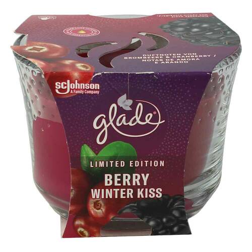 Glade Duftkertze Berry Winter Kiss mit Duftnoten von Brombeere & Cranberry 224 g