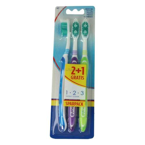 Oral-B Zahnbürste 1 2 3 Shiny Clean 3 Stück