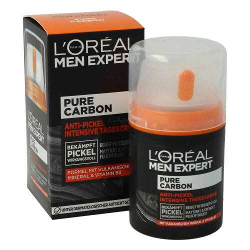 LOréal Men Expert Gesichtspflege für Männer Anti-Pickel Feuchtigkeitscreme Pure Carbon 50 ml