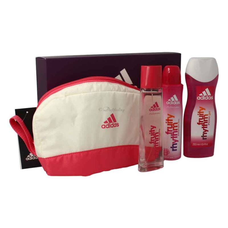 Adidas Fruity Rhythm Woman Set Edt 75 ml + Body spray 150 ml + Shower Gel 250 ml + Kosmetiktasche