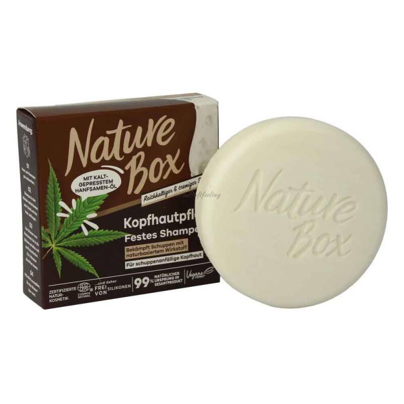 Nature Box Festes Shampoo Kopfhautpflege Hanfsamen Öl 85 g