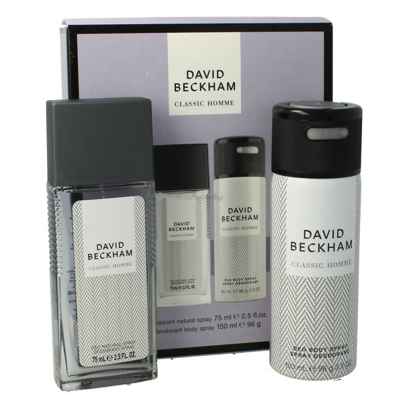 David Beckham Classic Homme Natural Deodorant Spray 75 ml + Deo Body Spray 150 ml Set