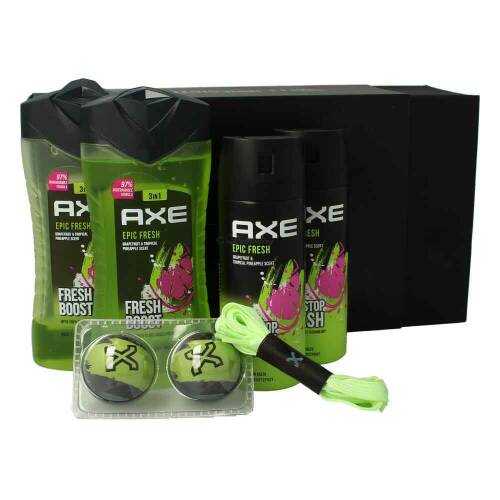 Axe Epic Fresh 2 x Duschgel 250 ml + 2 x Bodyspray 150 ml + leuchtende Schnürsenkeln Geschenkset