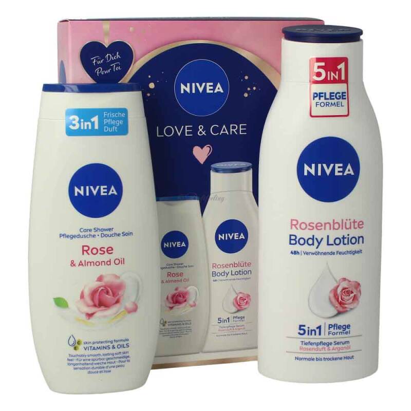 Nivea Love & Care Body Lotion 400 ml + Pflegedusche 250 ml Geschenkset