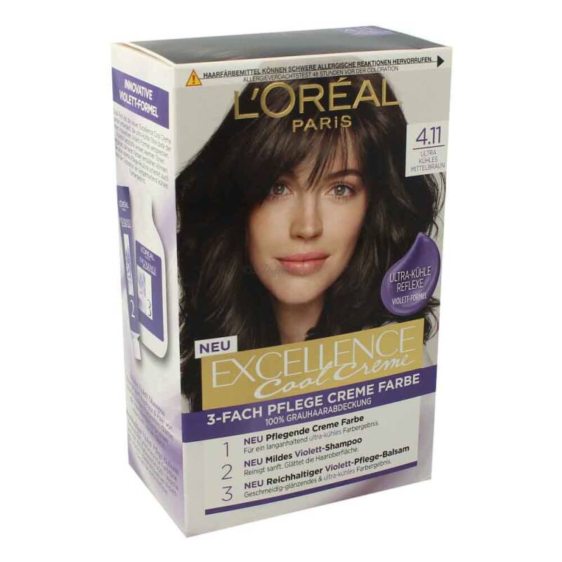 LOréalParis Excellence Cool Creme 4.11 Ultra Kühle Mittelbraun