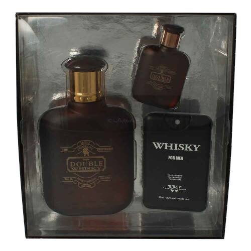 Whisky Double Whisky Pour Homme Set Edt 100 ml + Edt 20 ml + Edt 7,5 ml