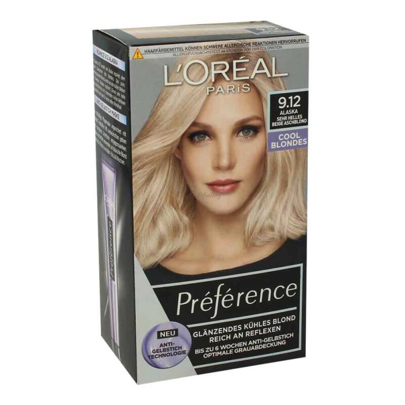 LOréal Paris Preference 9.12 Alaska Sehr Helles Beige Aschblond