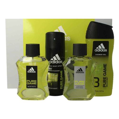 Adidas Pure Game Set Eau De Toilette 100 ml + After Shave 100 ml + Body Hair Face 3in1 250 ml + Deo Body Spray 150 ml