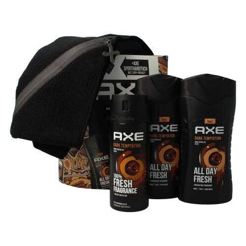 Axe Dark Temptation Geschenkset 2 x Duschgel 250 ml + Deodorant 150 ml + Sporhandtuch