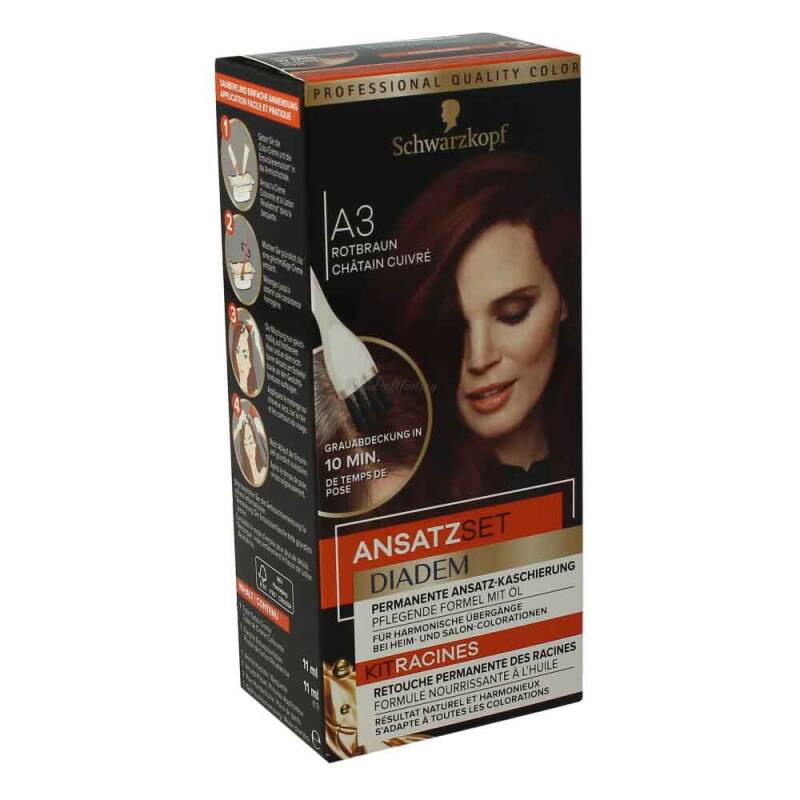 Schwarzkopf Diadem Ansatz Set A3 Rotbraun