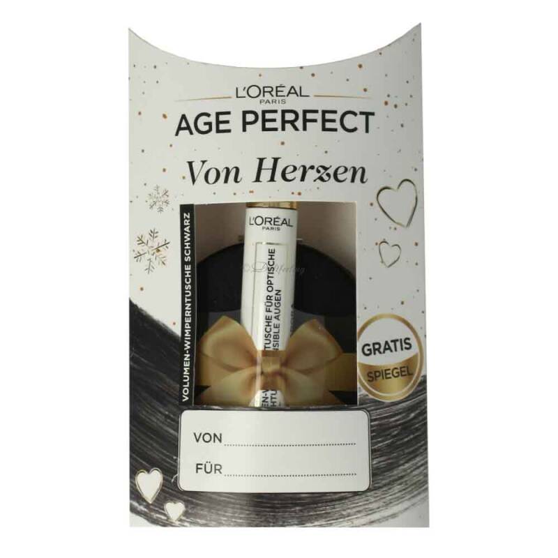 LOréal Paris Age Perfect Von Herzen Wimperntusche Schwarz 7,4 ml + Taschenspiegel