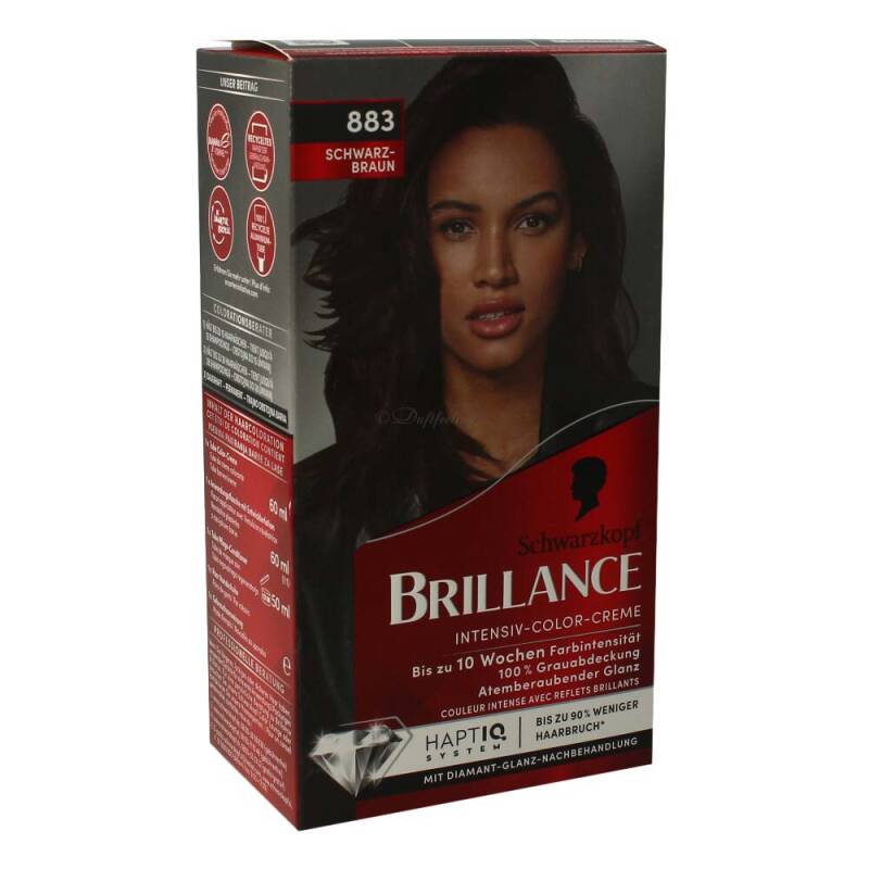Schwarzkopf Brillance Haarfarbe 883 Schwarz-Braun