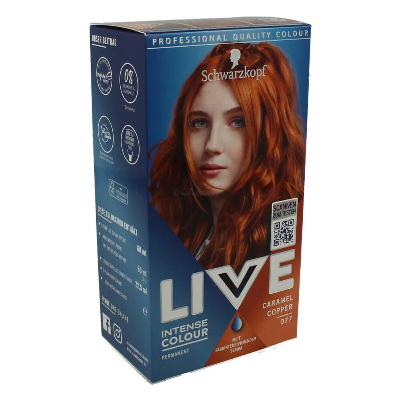 Schwarzkopf Live Intense Colour Haarfarbe 077 Caramel Copper