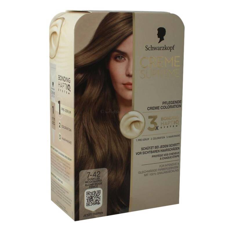 Schwarzkopf Creme Supreme Coloration 7-42 Dunkles Beigeblond
