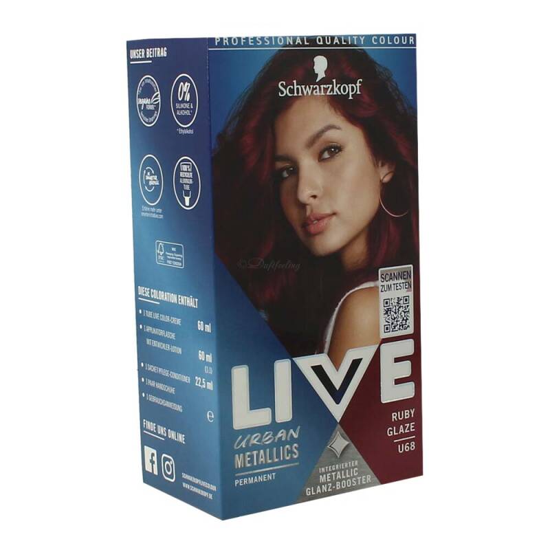 Schwarzkopf Live Haarfarbe Urban Metallics Ruby Glaze U68