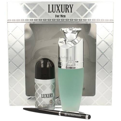 New Brand Set Luxury for Men Edt 100 ml + Rollon Deodorant 50 ml + Kugelschreiber