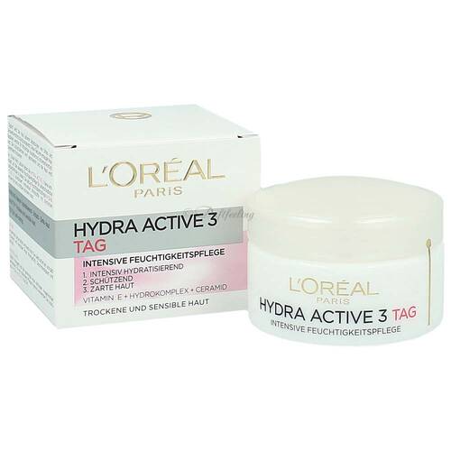 LOréal Hydra Active 3 Tag Trockene und Sensible Haut 50 ml